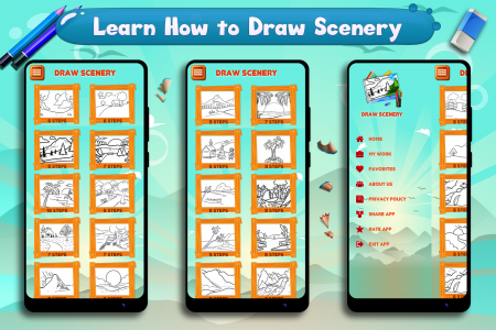 اسکرین شات برنامه Learn to Draw Scenery & Nature 4