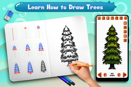 اسکرین شات 1 برنامه Learn to Draw Trees
