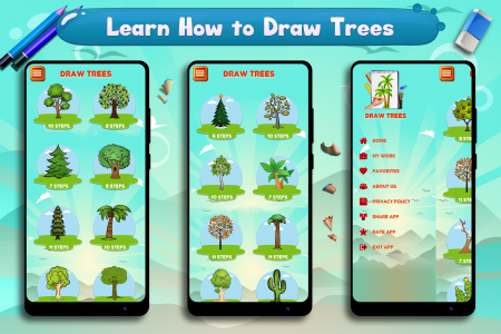 اسکرین شات 4 برنامه Learn to Draw Trees