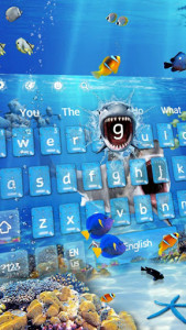 اسکرین شات برنامه Great White Shark Keyboard Theme 1