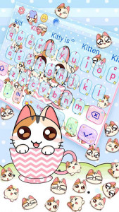 اسکرین شات برنامه Cute 3D Cup Cat Keyboard Theme 2
