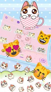 اسکرین شات برنامه Cute 3D Cup Cat Keyboard Theme 3