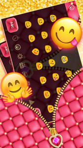 اسکرین شات برنامه Pink Zipper Keyboard Theme 3