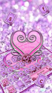 اسکرین شات برنامه Purple Glitter Love Keyboard 1