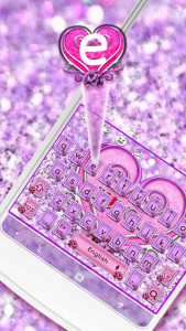 اسکرین شات برنامه Purple Glitter Love Keyboard 2