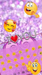 اسکرین شات برنامه Purple Glitter Love Keyboard 3