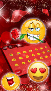 اسکرین شات برنامه Romantic Red Rose Keyboard 3