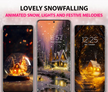 اسکرین شات برنامه Snowfalling Live Wallpapers 1