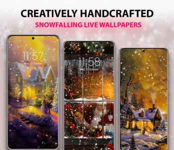 اسکرین شات 2 برنامه Snowfalling Live Wallpapers