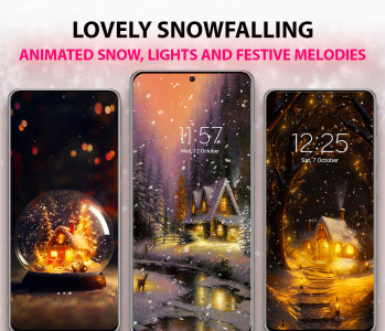 اسکرین شات 1 برنامه Snowfalling Live Wallpapers