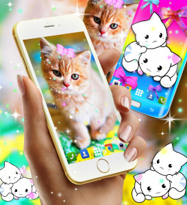 اسکرین شات برنامه Cute kitty live wallpaper 4