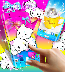 اسکرین شات برنامه Cute kitty live wallpaper 3