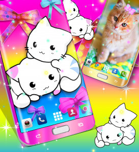 اسکرین شات برنامه Cute kitty live wallpaper 6