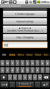 اسکرین شات برنامه Asturia Keyboard Plugin 1
