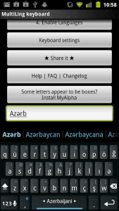 اسکرین شات برنامه Azeri Keyboard Plugin 2