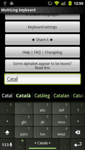 اسکرین شات برنامه Catalan Keyboard Plugin 2