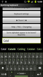 اسکرین شات برنامه Catalan Keyboard Plugin 1