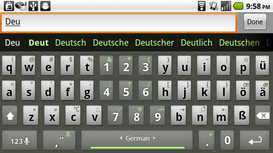 اسکرین شات برنامه German Keyboard plugin 2