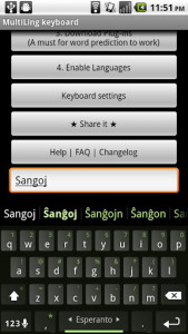 اسکرین شات برنامه Esperanto Keyboard Plugin 2