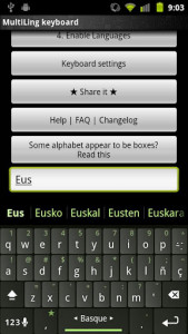 اسکرین شات برنامه Basque Keyboard Plugin 1