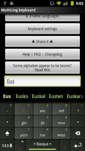 اسکرین شات برنامه Basque Keyboard Plugin 2