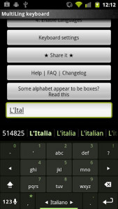 اسکرین شات برنامه Italian Keyboard Plugin 2