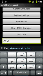 اسکرین شات برنامه Somali Keyboard Plugin 2