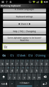 اسکرین شات برنامه Uzbek Keyboard Plugin 1