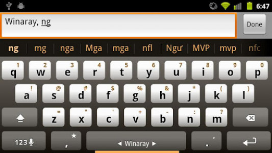اسکرین شات برنامه Waray-waray Keyboard Plugin 1