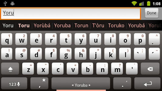 اسکرین شات برنامه Yoruba Keyboard Plugin 1
