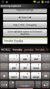 اسکرین شات برنامه Yoruba Keyboard Plugin 2
