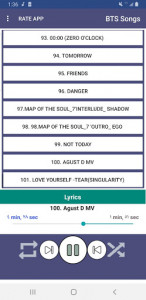 اسکرین شات برنامه BTS Songs Offline Kpop + Lyrics 2