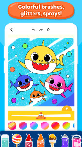 اسکرین شات 2 برنامه Baby Shark Coloring Book: Kids