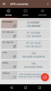 اسکرین شات برنامه GPS coordinate converter 1