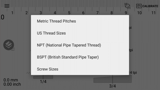 اسکرین شات برنامه Thread pitch gauge 4