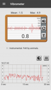 اسکرین شات برنامه Vibration Meter 2