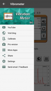 اسکرین شات برنامه Vibration Meter 4