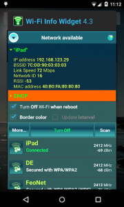 اسکرین شات برنامه Wi-Fi Info Widget 2