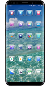 اسکرین شات برنامه Launcher Theme - Glass Transparent Icons Wallpaper 3