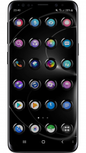 اسکرین شات برنامه Theme Launcher - Spheres Black 4