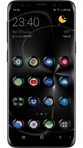 اسکرین شات برنامه Theme Launcher - Spheres Black 1