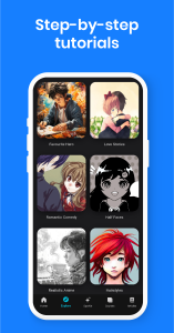 اسکرین شات 4 برنامه Learn to Draw Anime by Steps