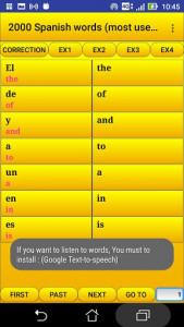 اسکرین شات برنامه 2000 Spanish Words (most used) 1