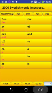 اسکرین شات 1 برنامه 2000 Swedish Words (most used)