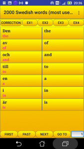 اسکرین شات برنامه 2000 Swedish Words (most used) 1