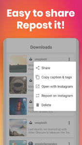 اسکرین شات برنامه Video Downloader for Instagram: BaroSave, Repost 5