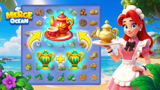 اسکرین شات 6 بازی Merge Ocean - Story & Cooking