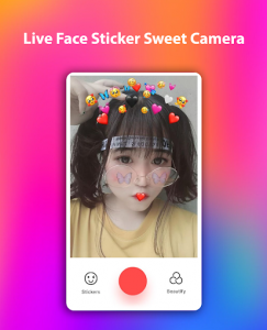 اسکرین شات برنامه Live Face Sticker Sweet Camera Offline 6