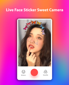 اسکرین شات برنامه Live Face Sticker Sweet Camera Offline 2