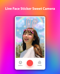 اسکرین شات برنامه Live Face Sticker Sweet Camera Offline 4